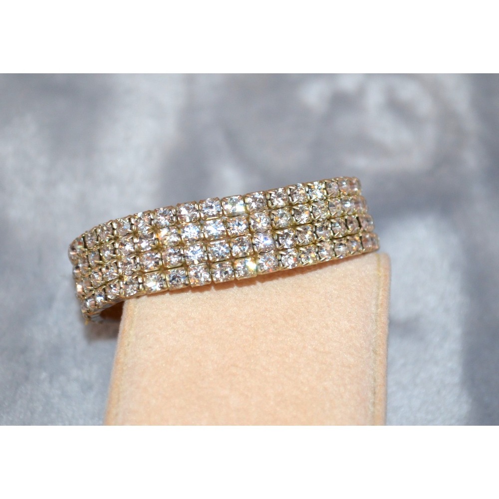 Rhinestone Stretch Bracelet Clear Rhinestones Wedding Bridal